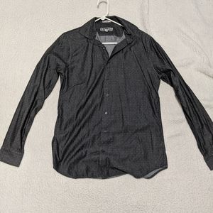 Express fitted grey button down shirt small (S)